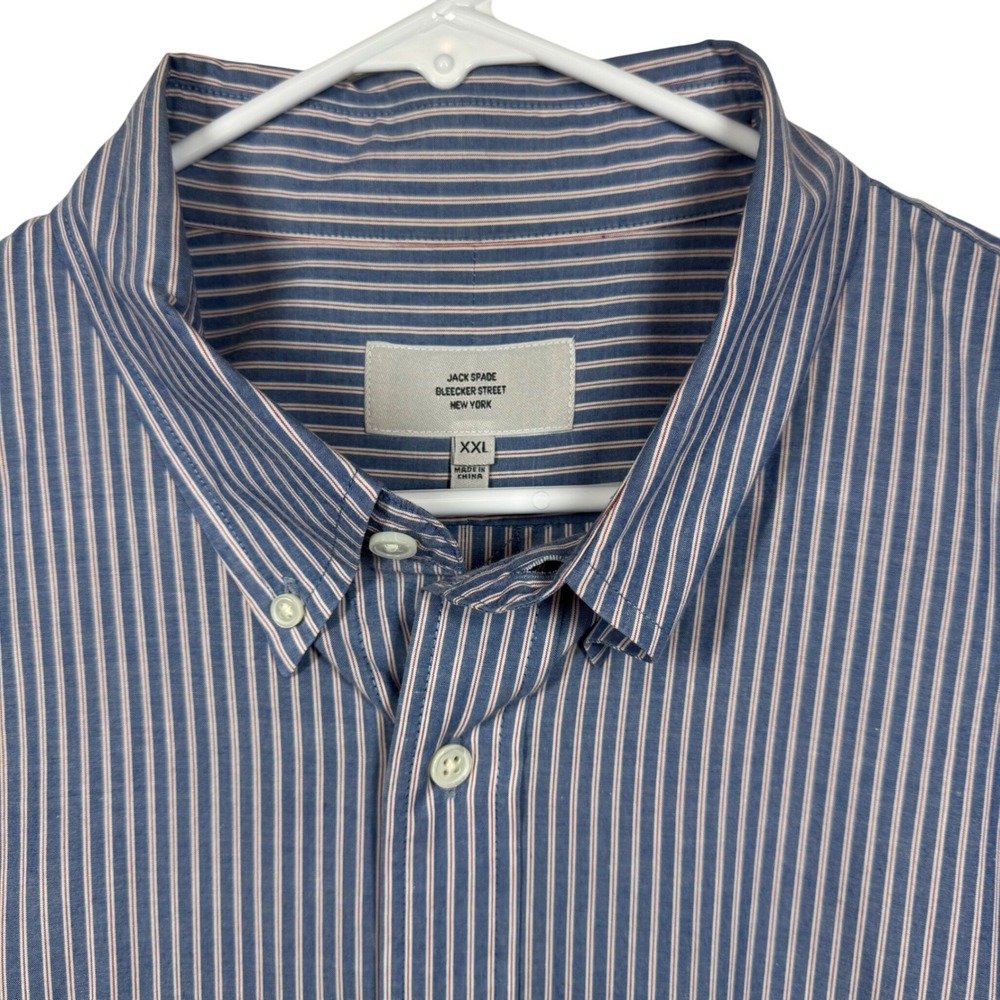 JACK SPADE Mens Blue Stripe‎ Button Down Shirt XXL Bleecker Street New York - Picture 4 of 11